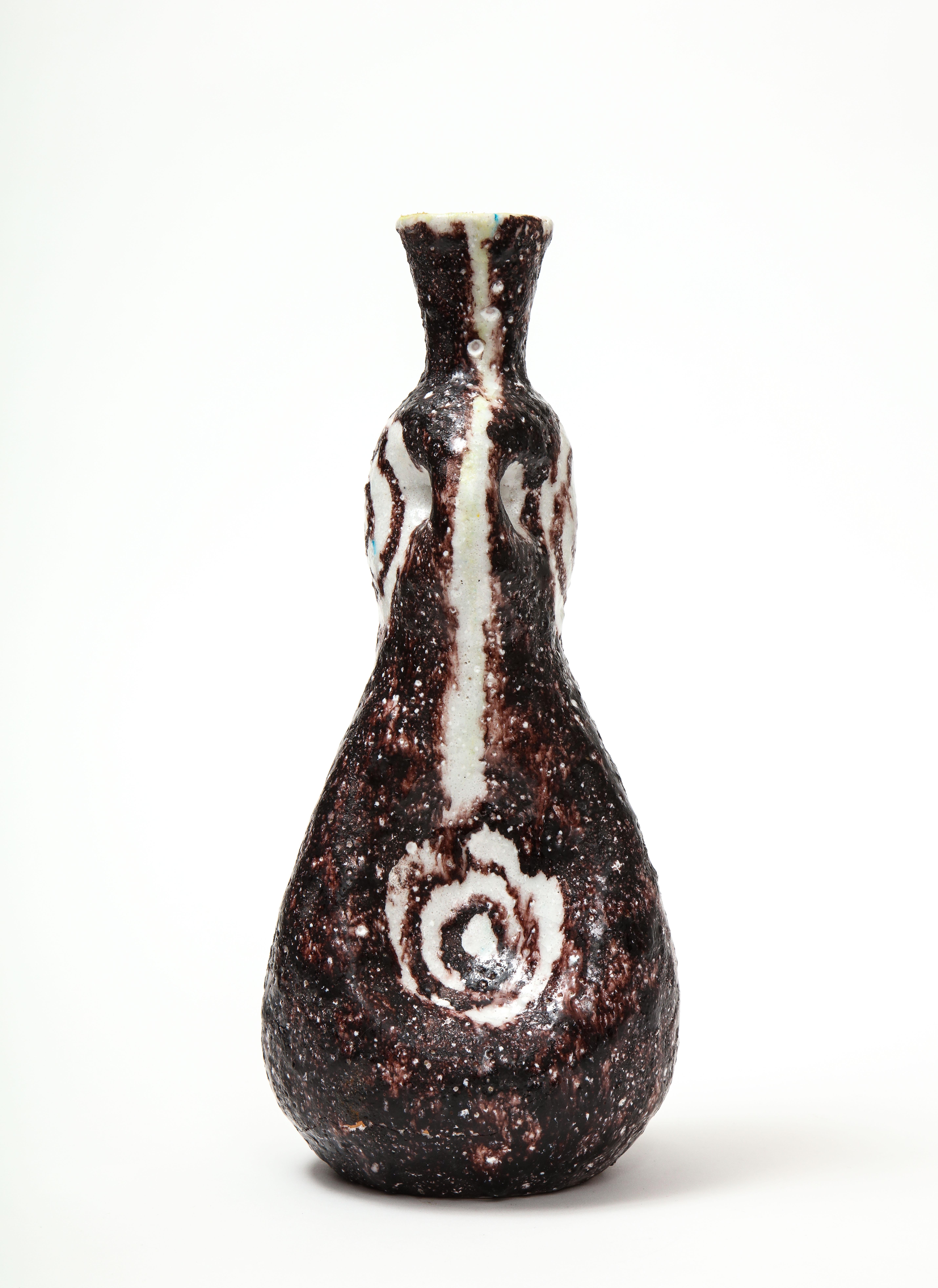 Signed ceramic vase by Salvatore Procida, Vietri Sul Mare, Italy, circa 1950.