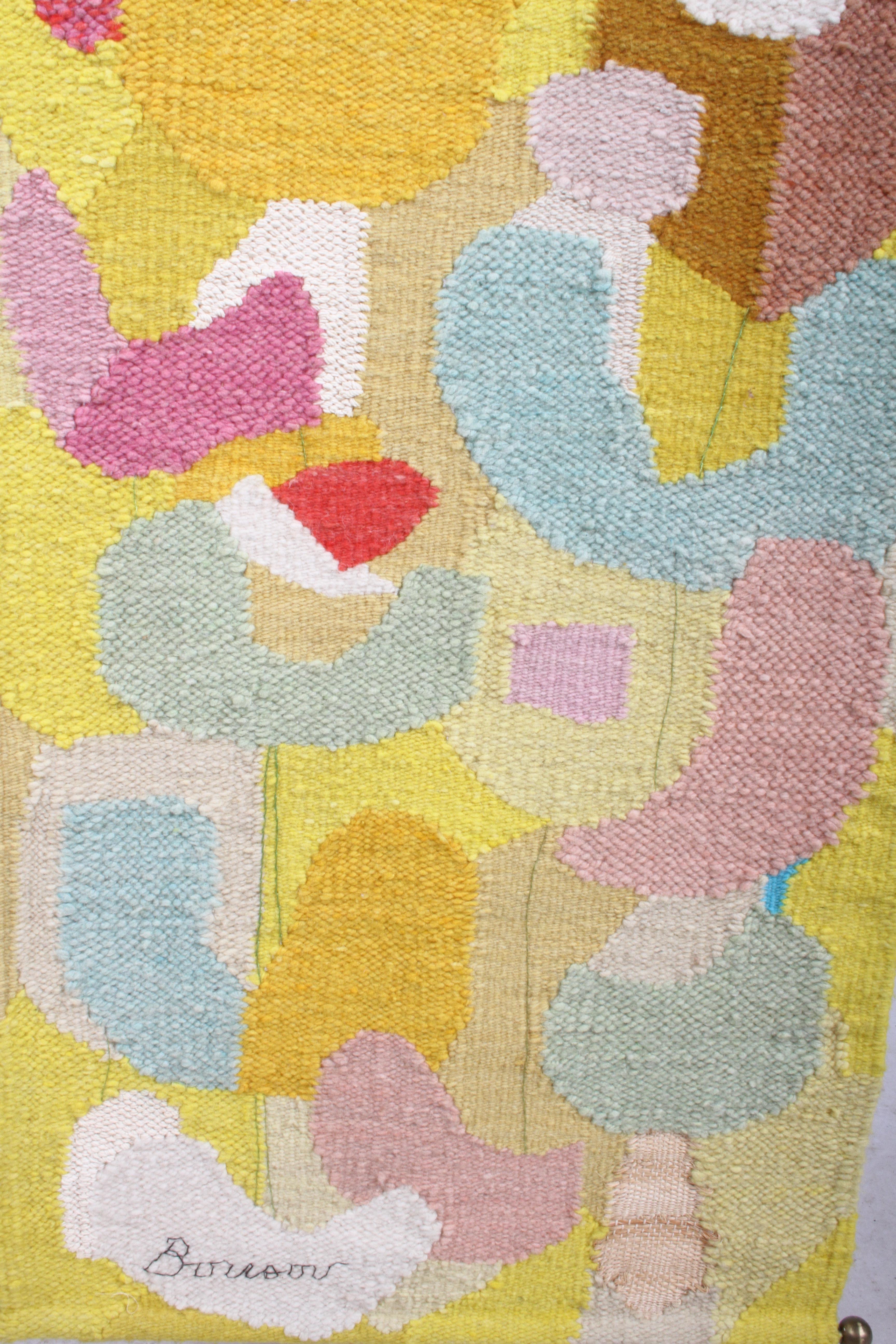 Mid-Century Modern Signed Saul Borisov Mid-Century Wool Wall Tapestry