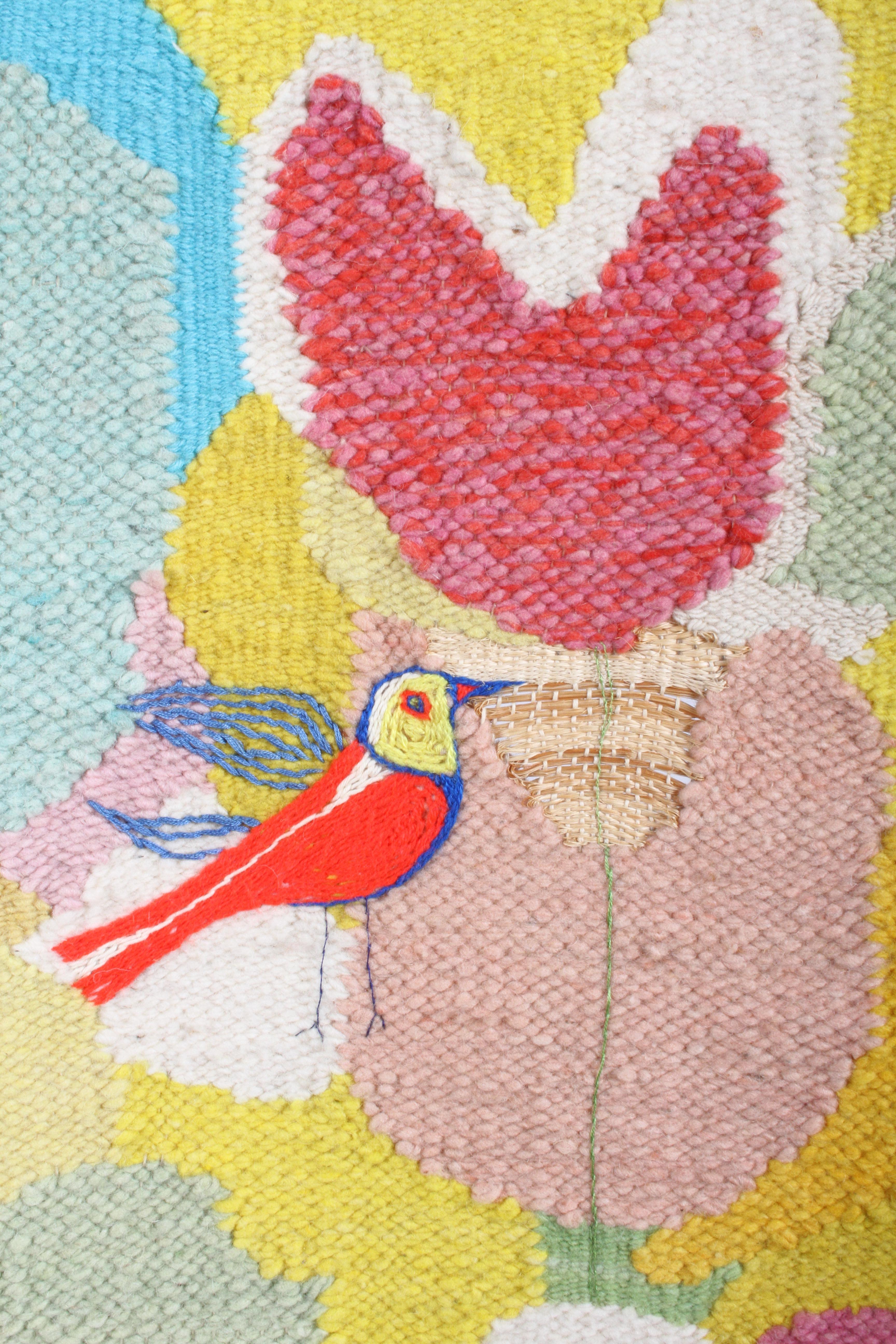 Woven Signed Saul Borisov Mid-Century Wool Wall Tapestry