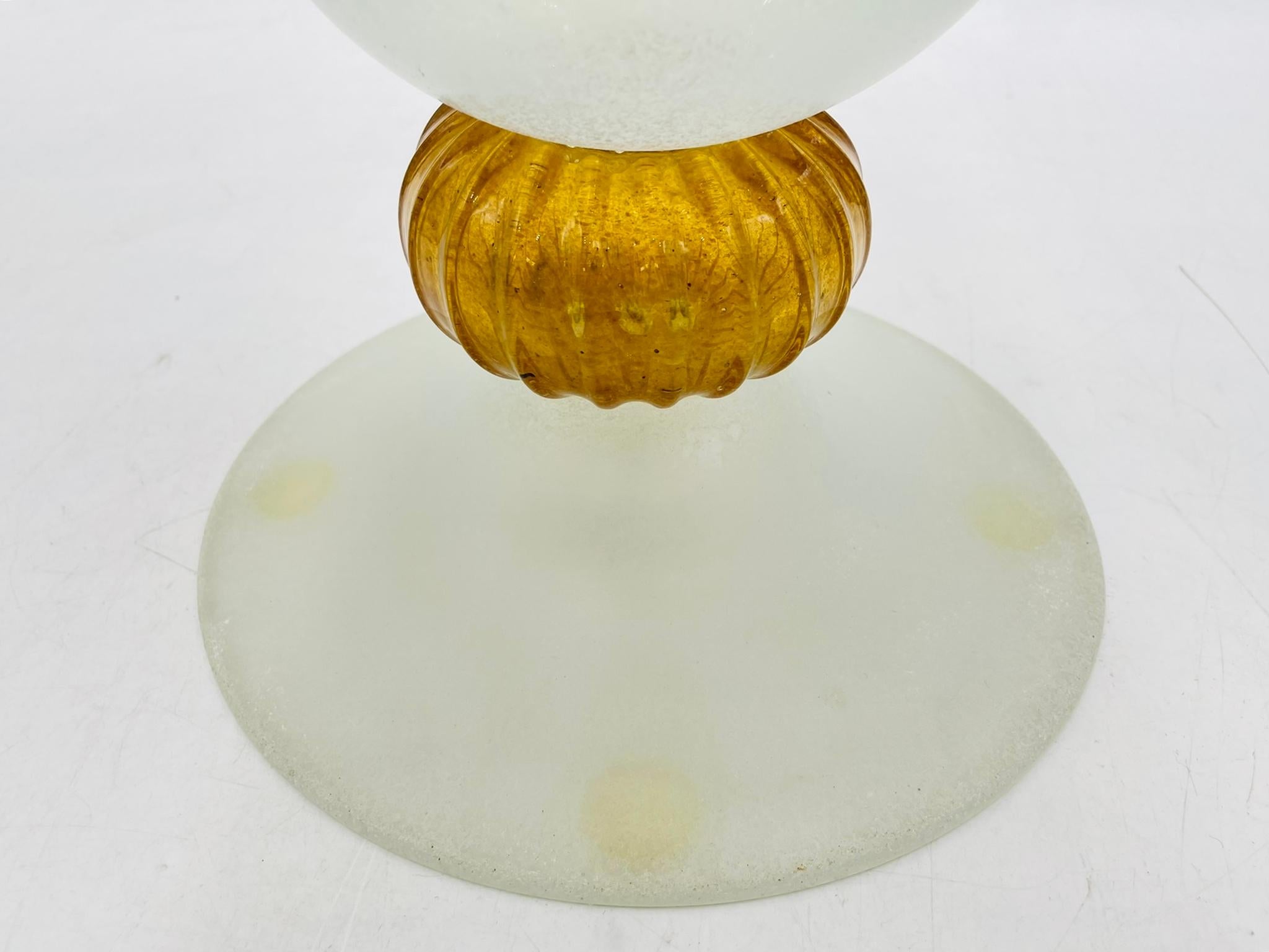 Signed Scavo Glass Vase by Archimede Seguso, Murano, Italy, 20th Century For Sale 2