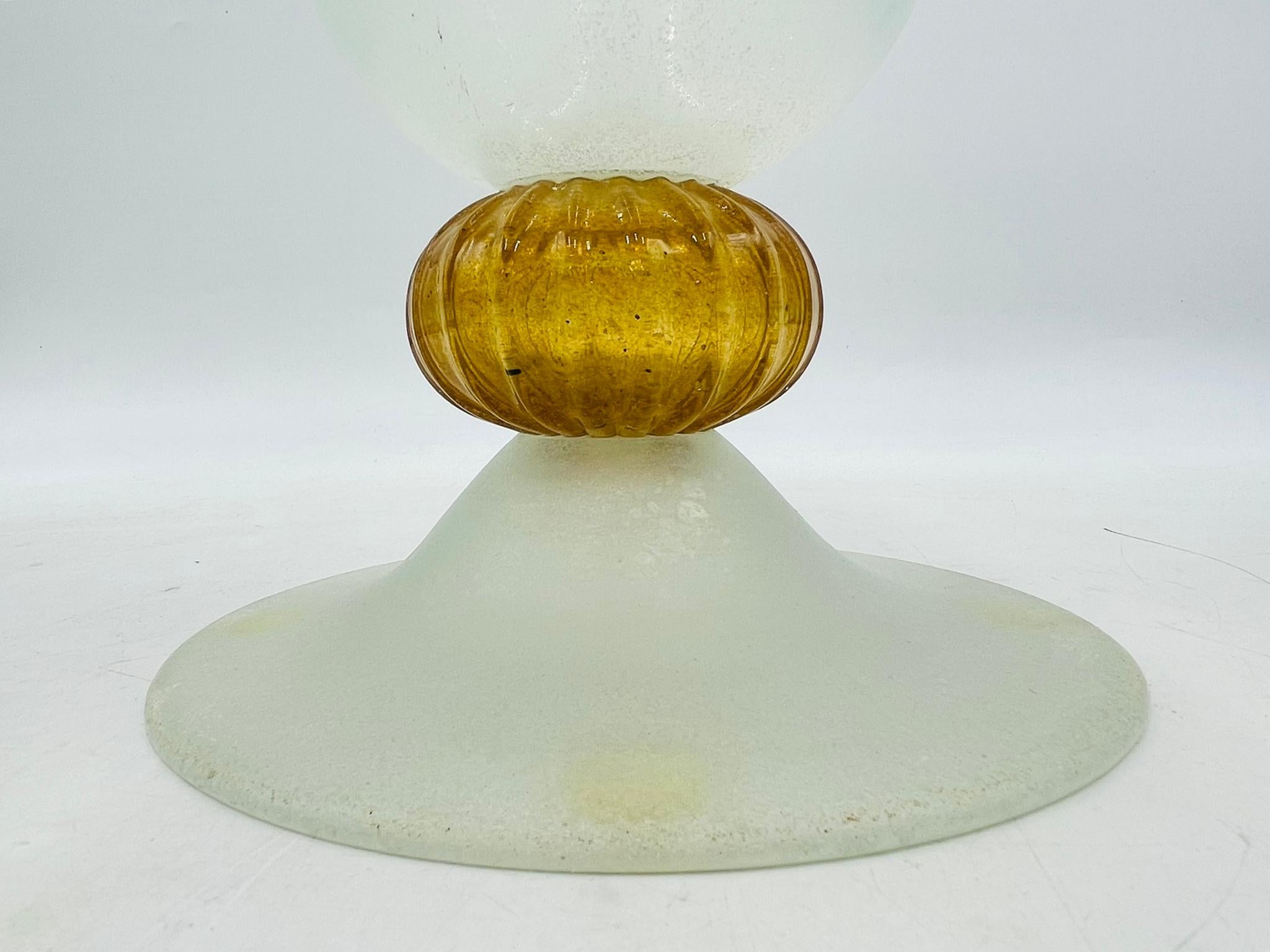 Signed Scavo Glass Vase by Archimede Seguso, Murano, Italy, 20th Century For Sale 3