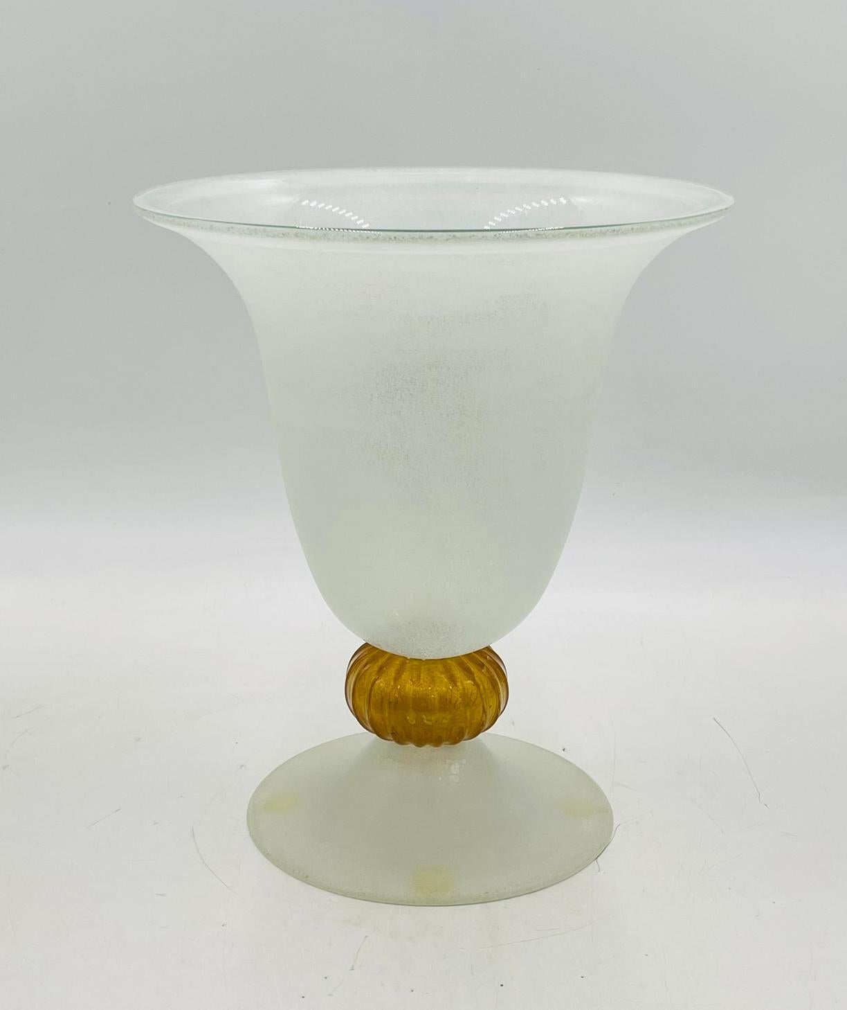 Signed Scavo Glass Vase by Archimede Seguso, Murano, Italy, 20th Century For Sale 6