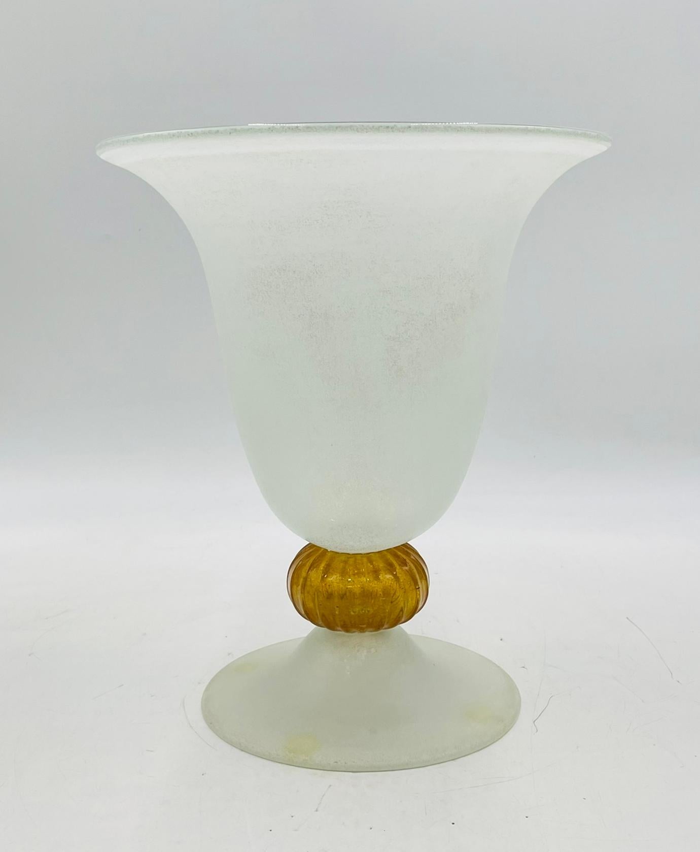 Signed Scavo Glass Vase by Archimede Seguso, Murano, Italy, 20th Century For Sale 8