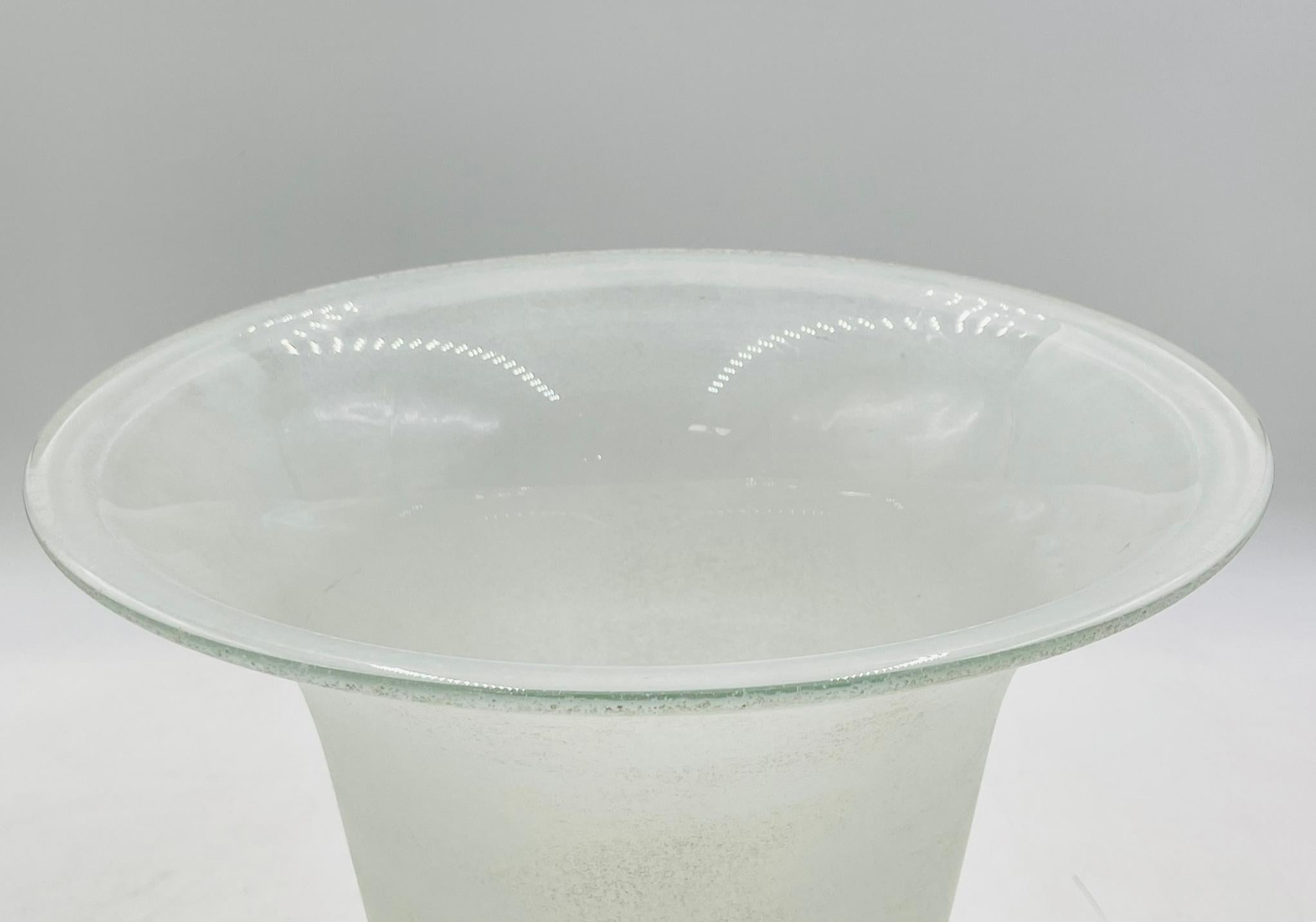 Mid-20th Century Signed Scavo Glass Vase by Archimede Seguso, Murano, Italy, 20th Century For Sale