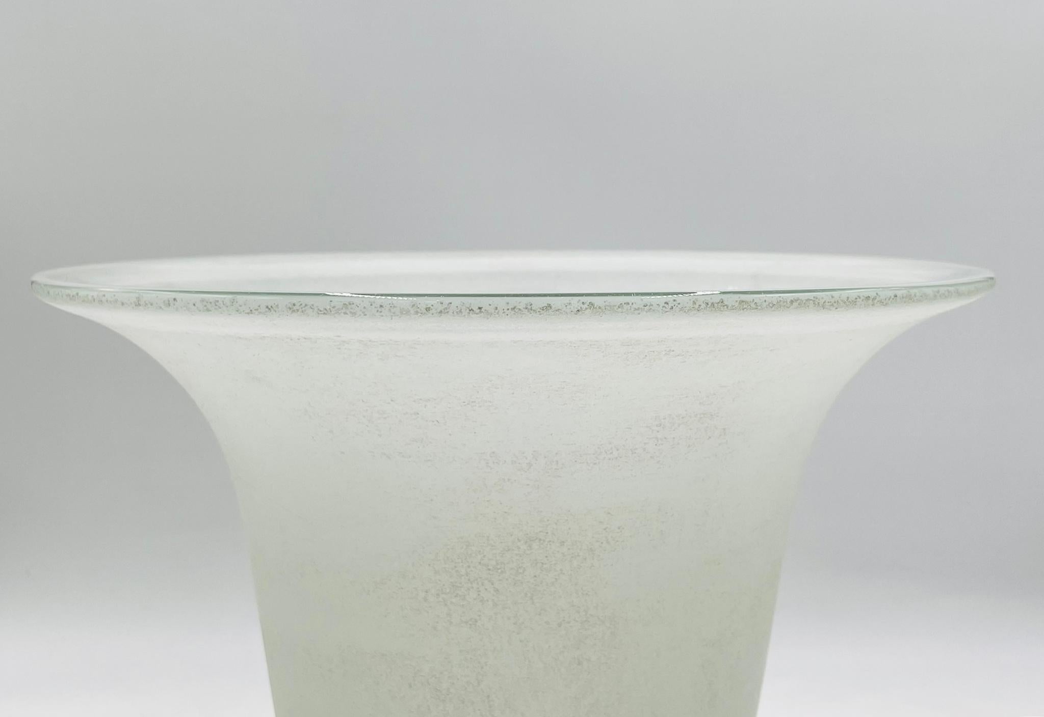 Murano Glass Signed Scavo Glass Vase by Archimede Seguso, Murano, Italy, 20th Century For Sale