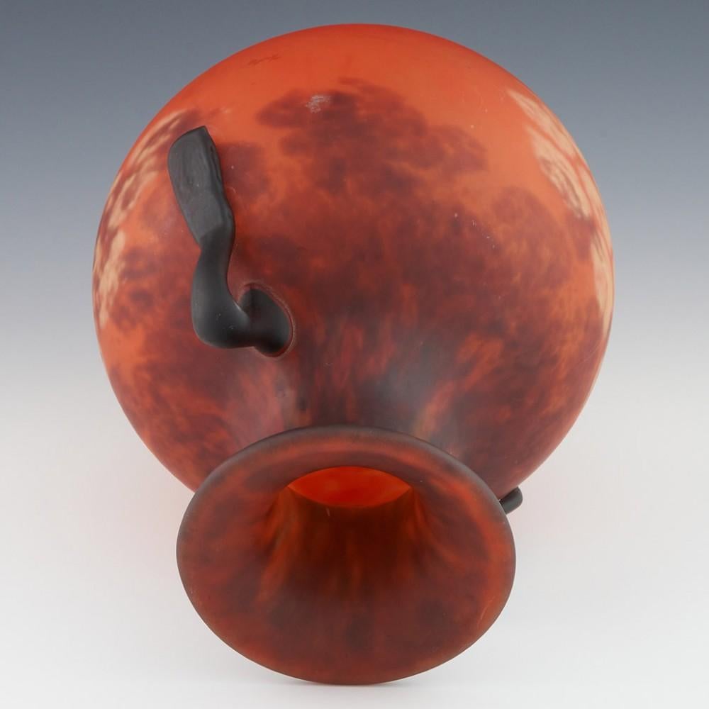 Blown Glass Signed Schneider Amphora Vase c1928 For Sale