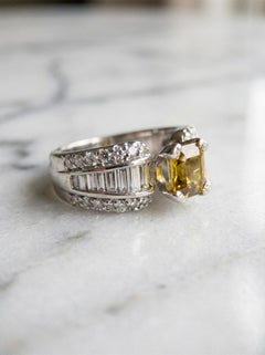 Signed Scott Kay Natural Alexandrite and Diamond Platinum Ring