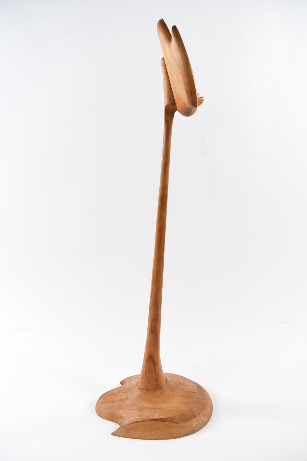 Signed Sculptural Carved Wooden Lectern or Music Stand, 1974 5