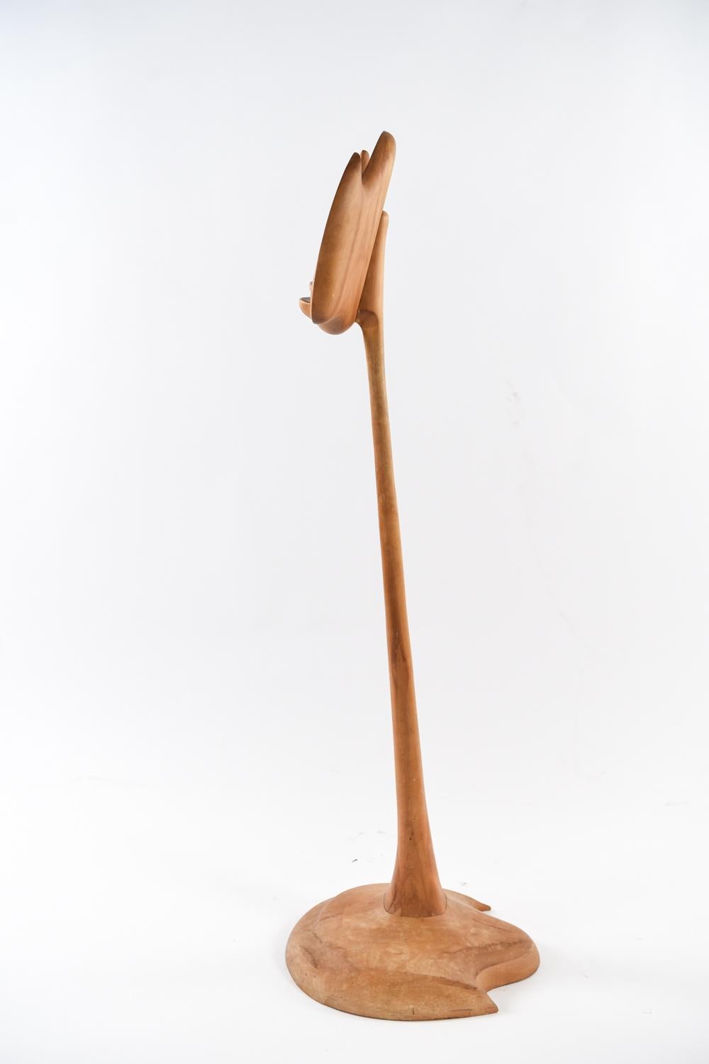 Signed Sculptural Carved Wooden Lectern or Music Stand, 1974 1