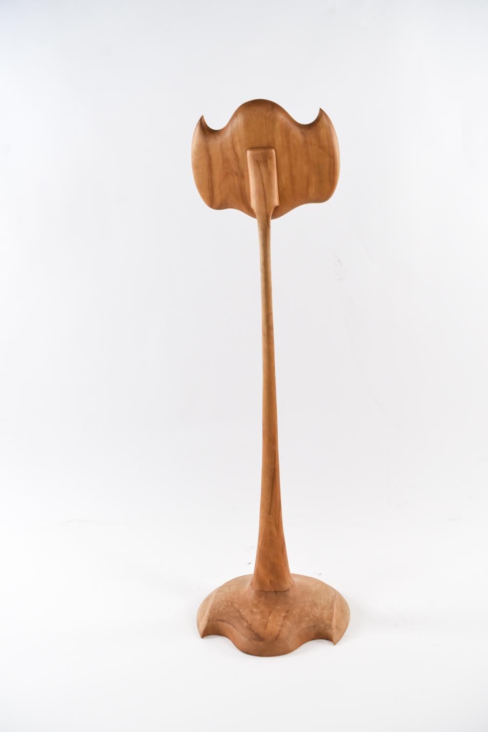 Signed Sculptural Carved Wooden Lectern or Music Stand, 1974 2