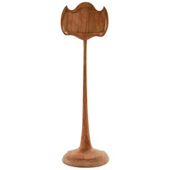 Signed Sculptural Carved Wooden Lectern or Music Stand, 1974