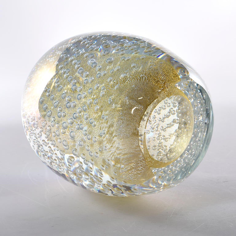 Signed Seguso Murano Glass Egg Shaped Paperweight at 1stDibs