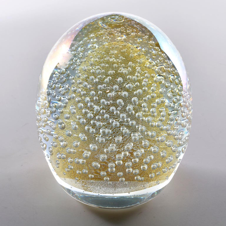 Signed Seguso Murano Glass Egg Shaped Paperweight at 1stDibs