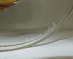 Signed Seguso Vetri d'Arte Tall Art Glass Candlestick Holder Murano Italy