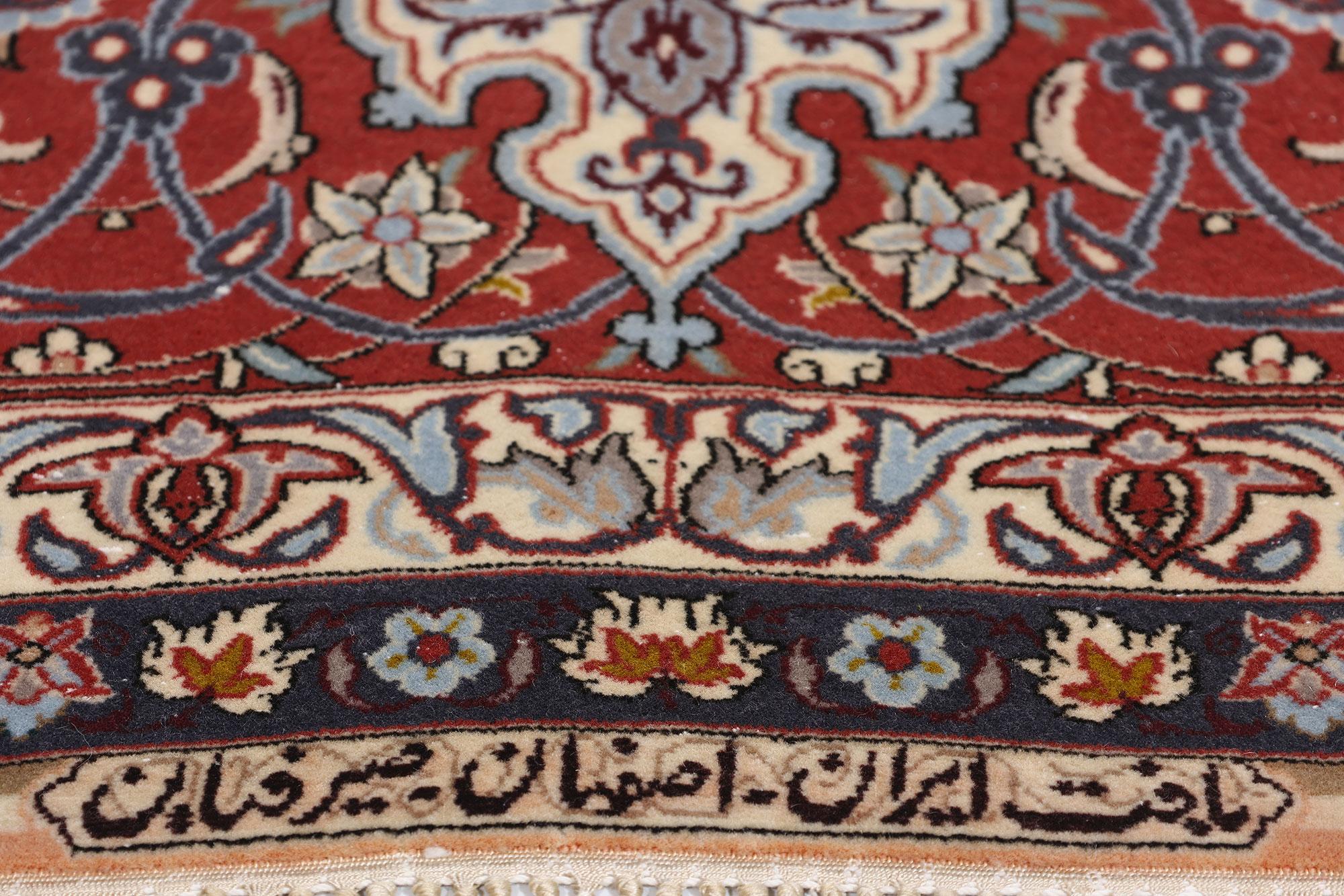 20th Century 1960's Seirafian Ivory Persian Isfahan Carpet with Traditional Style For Sale