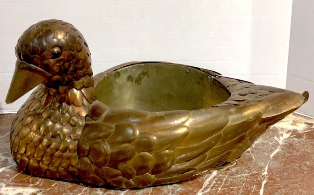 Mid-Century Modern Sergio Bustamante Copper and Brass Bird Centerpiece