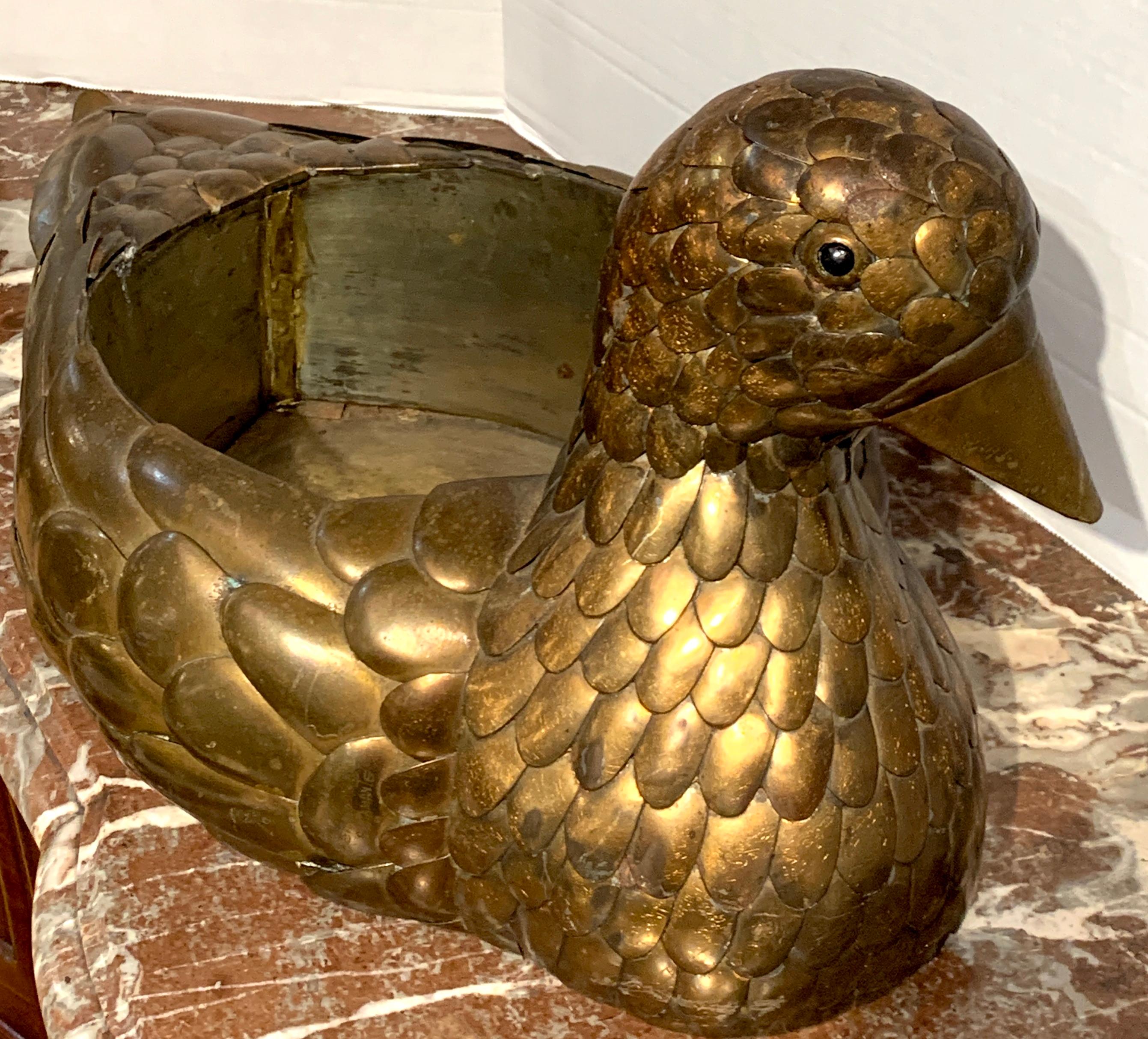 Signed Sergio Bustamante Copper and Brass Bird Centerpiece For Sale 5