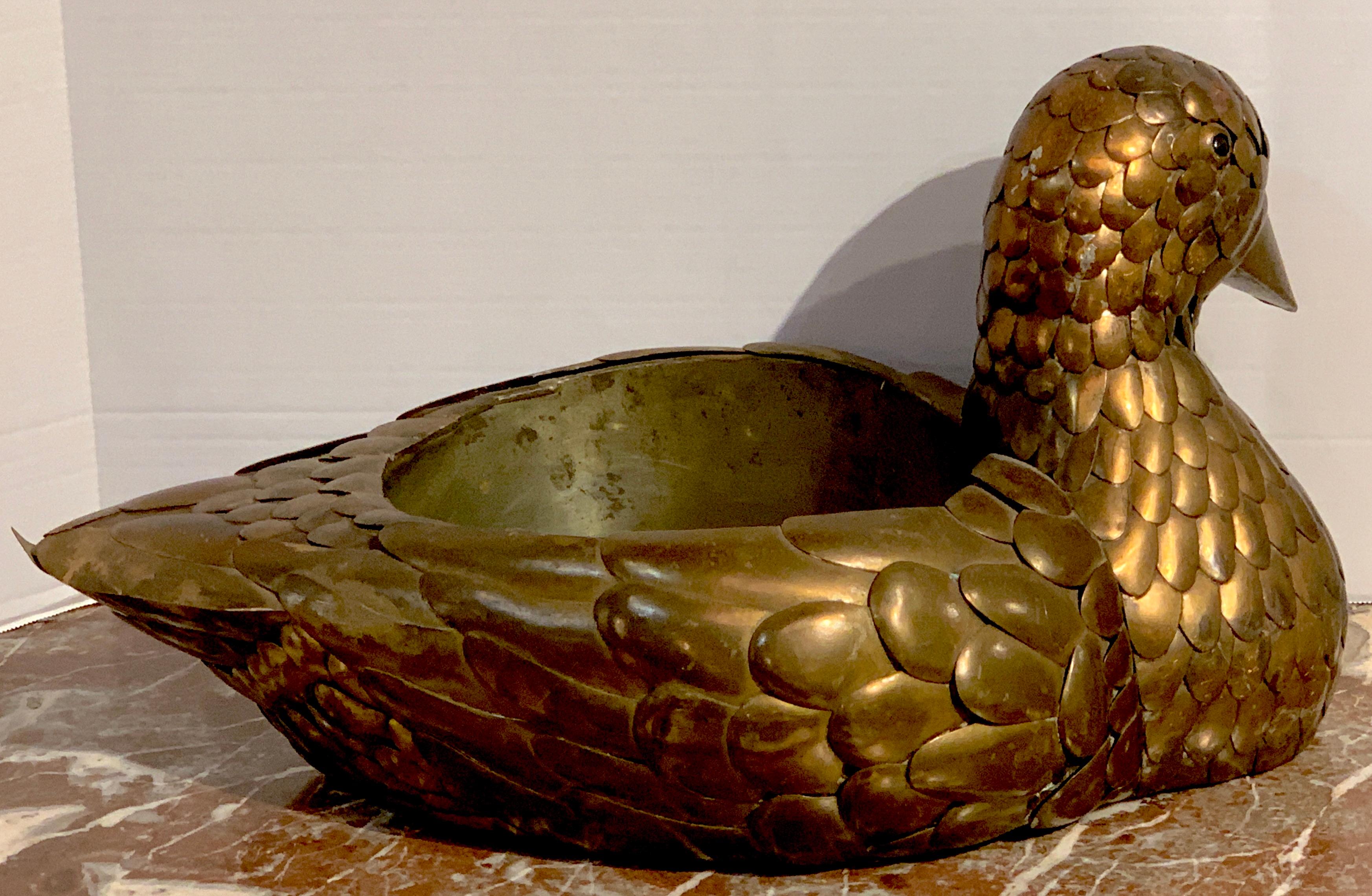 Signed Sergio Bustamante Copper and Brass Bird Centerpiece For Sale 2