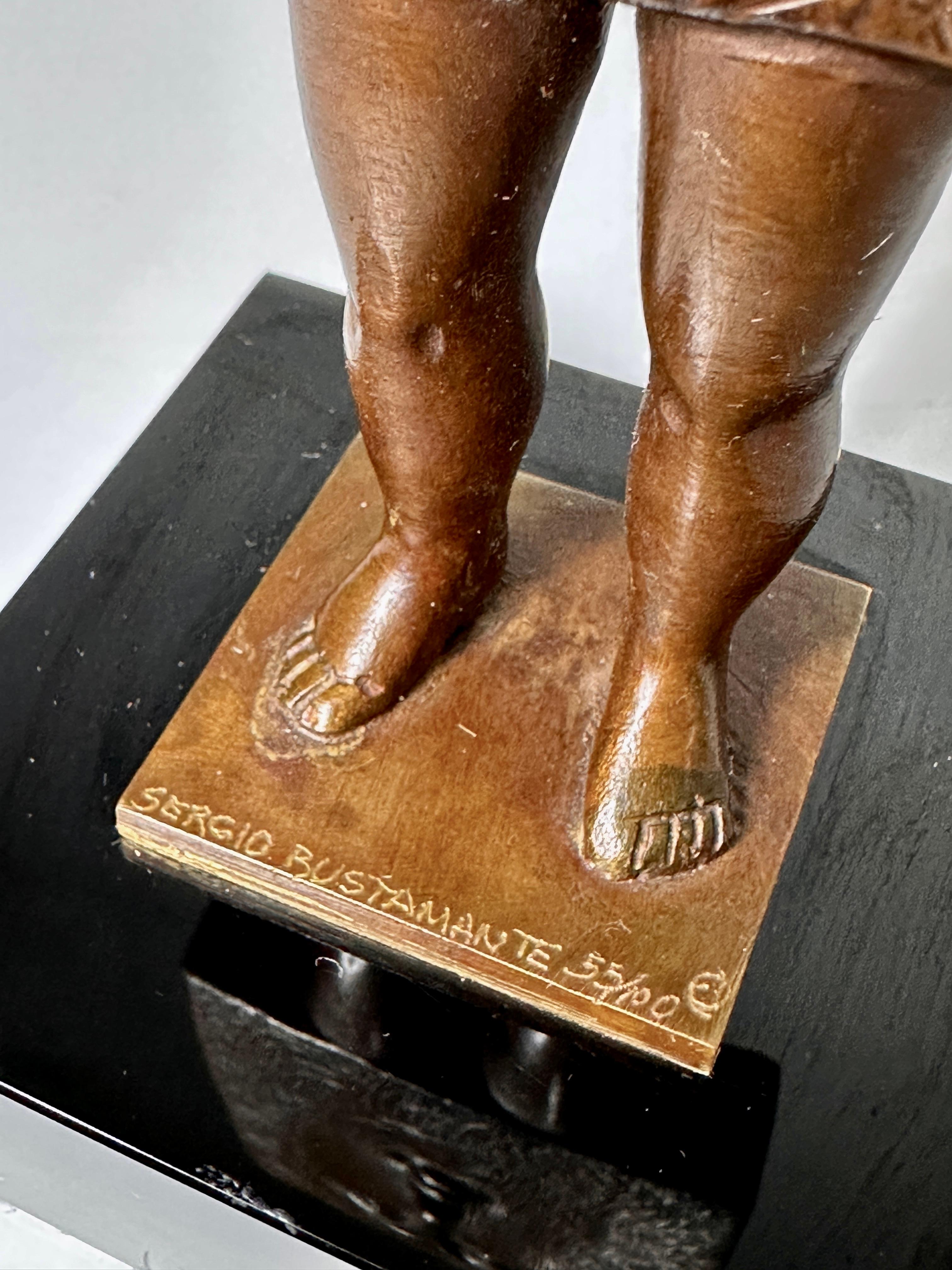 Signed Sergio Bustamante Surrealist Bronze Sculpture Face W/ Legs 1990s 5