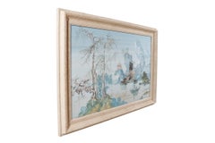 Signed Shan Shui Style Watercolor Painting