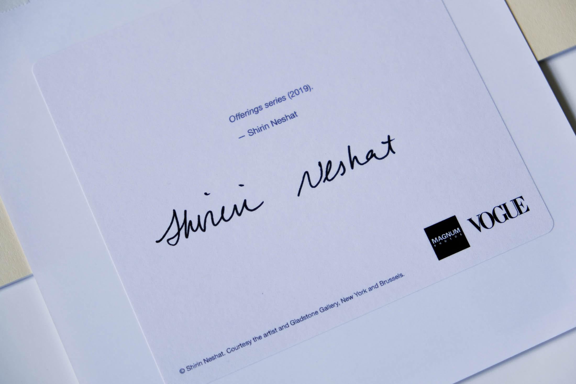 Paper Signed Shirin Neshat “Offerings Series