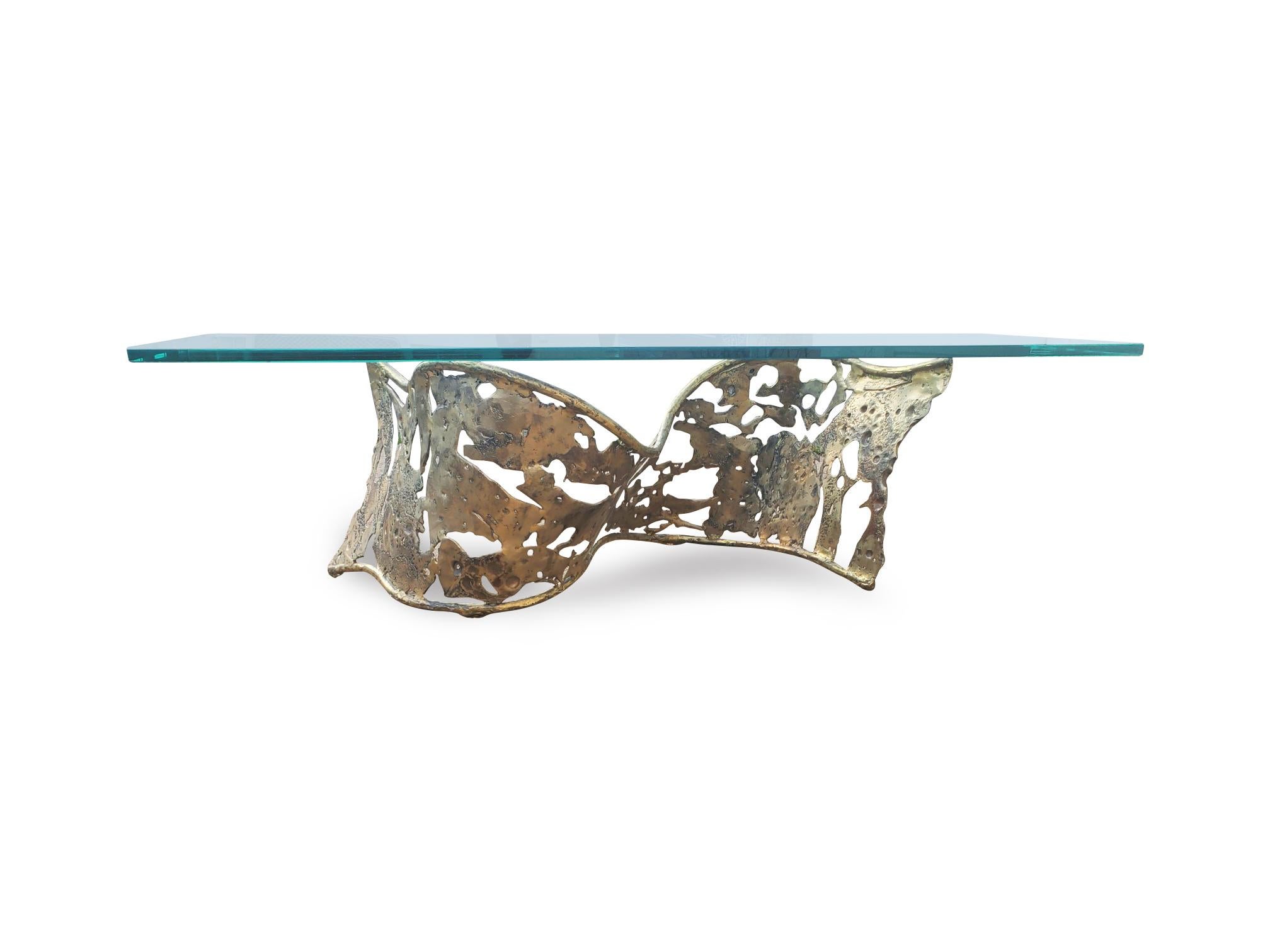 Signed Silas Seandel Bronze B.F. Ribbon Coffee Table 7