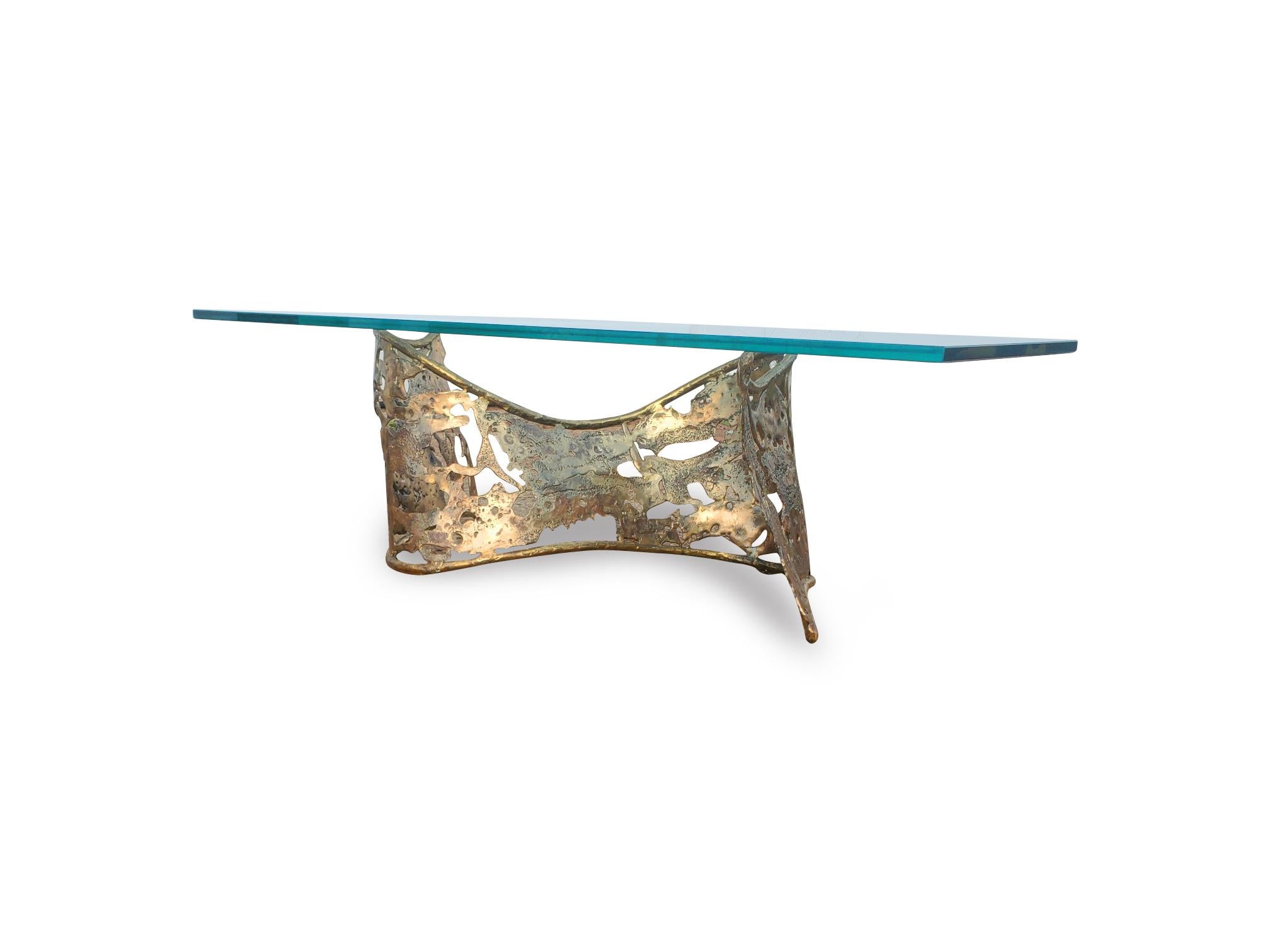 Signed Silas Seandel Bronze B.F. Ribbon Coffee Table 2