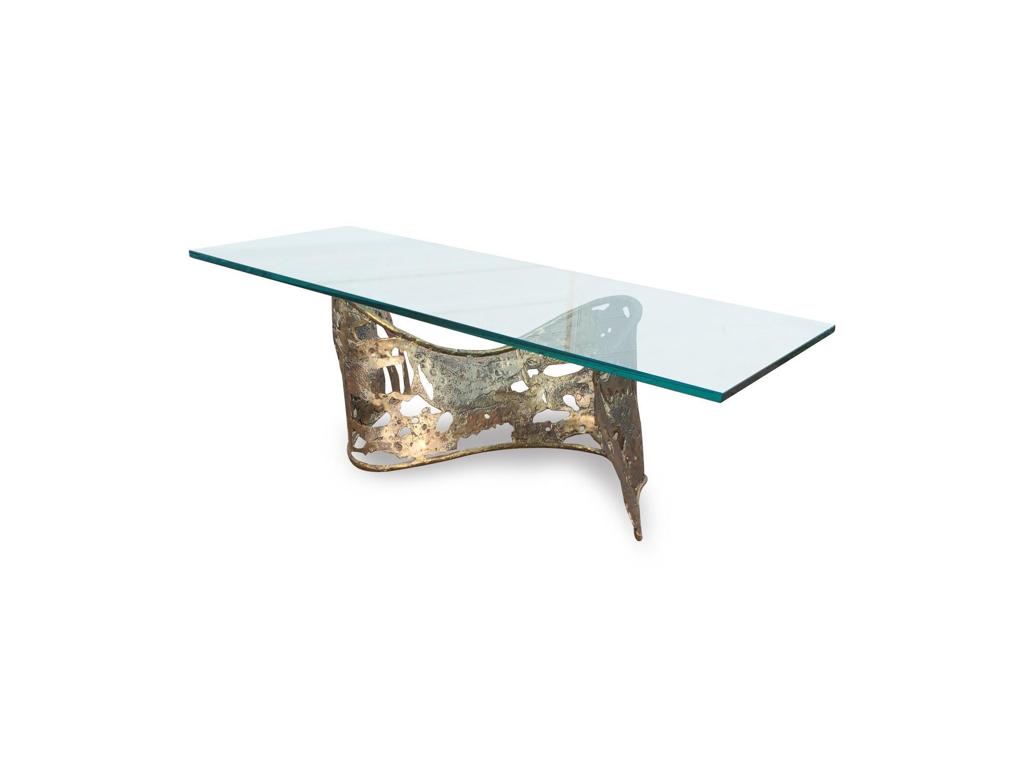 Signed Silas Seandel Bronze B.F. Ribbon Coffee Table 3