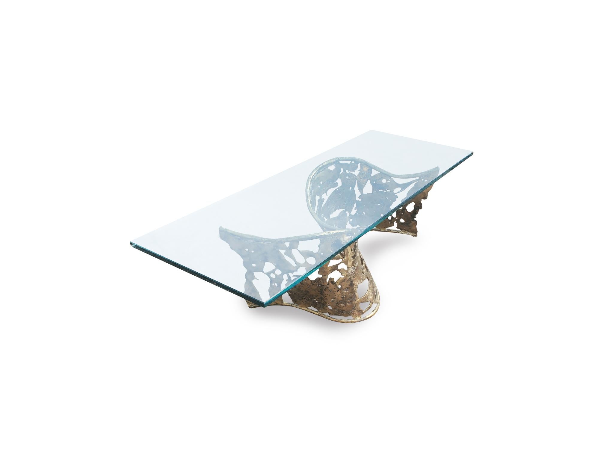 Signed Silas Seandel Bronze B.F. Ribbon Coffee Table 4