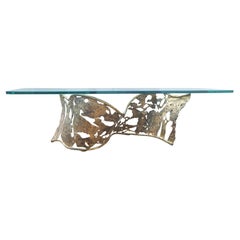 Signed Silas Seandel Bronze B.F. Ribbon Coffee Table