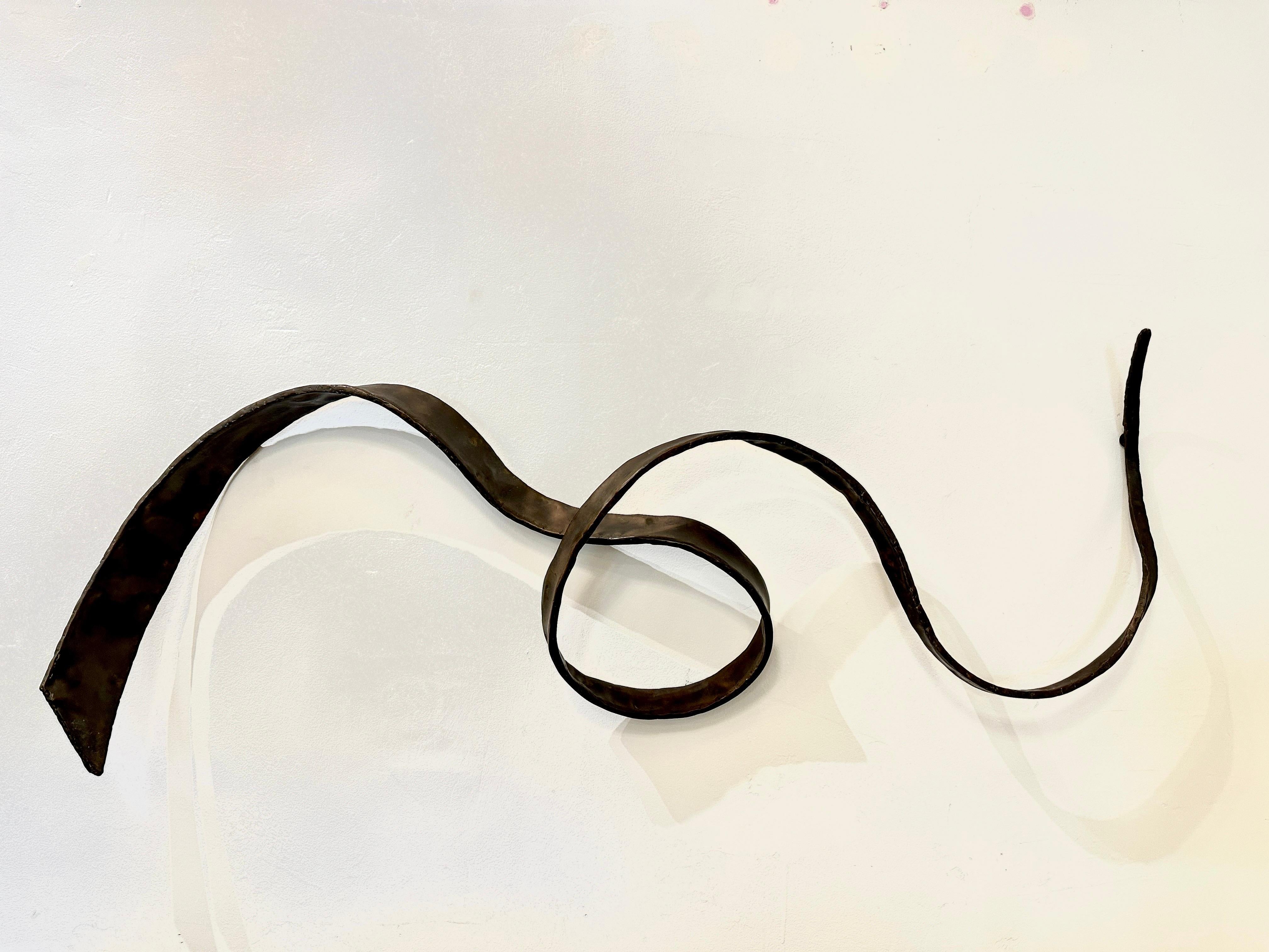 SIGNED Silas Seandel Bronze Ribbon Wall Sculpture, 1977 In Good Condition In East Hampton, NY