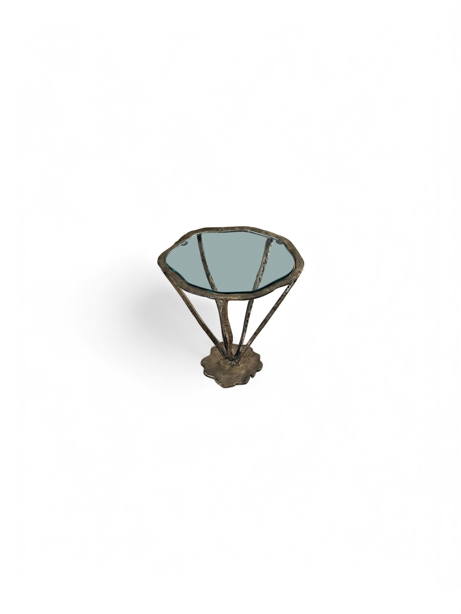 Signed Silas Seandel Bronze Side Table / Drink Table For Sale 6