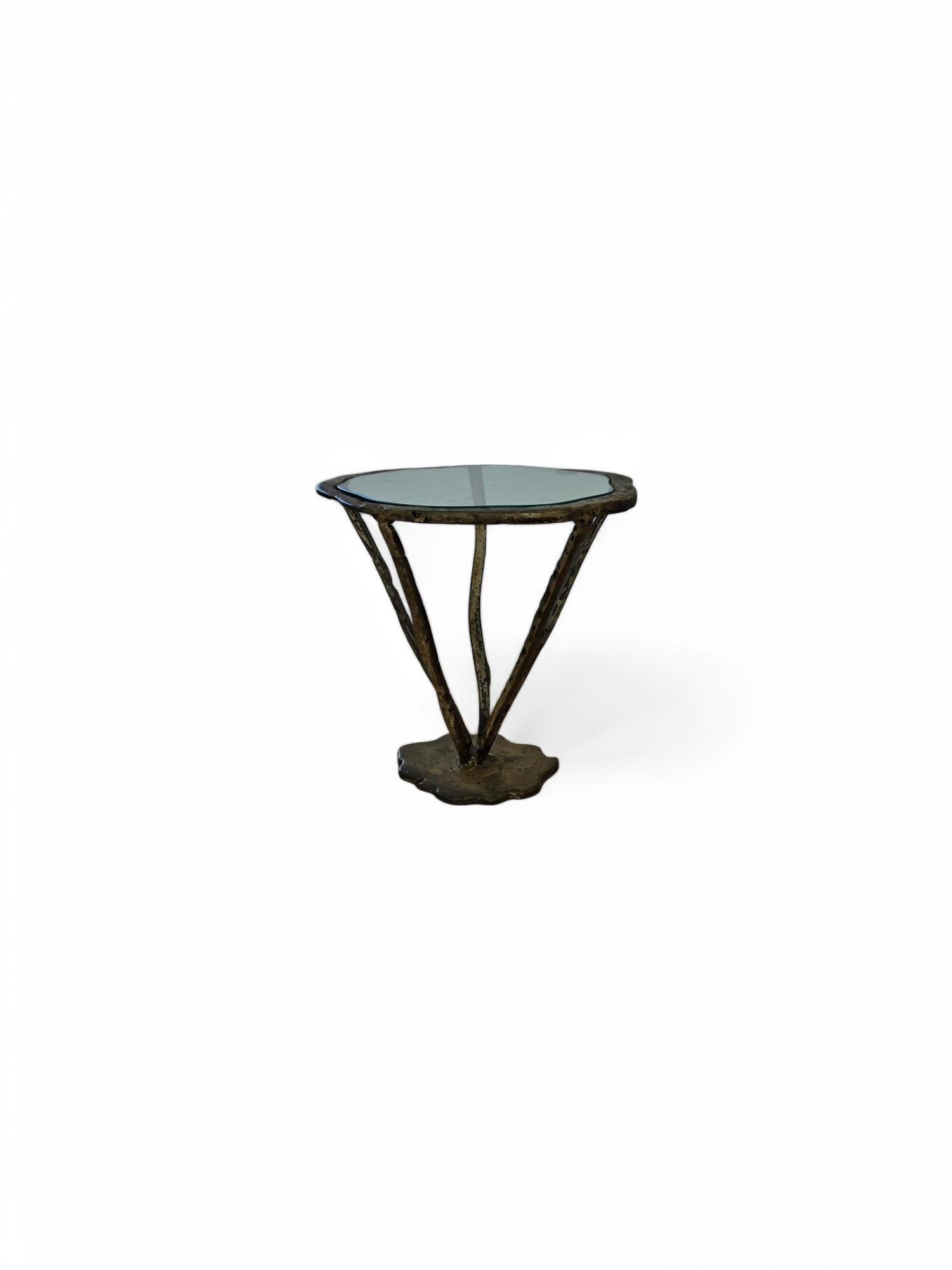 Signed Silas Seandel Bronze Side Table / Drink Table For Sale 8