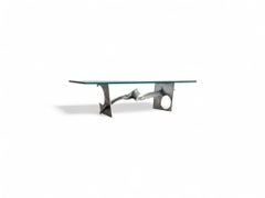 Signed Silas Seandel Ribbon Steel Cocktail / Coffee Table
