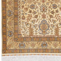 Antique Signed Silk Hereke Rug - Mid 20th century