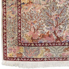 Signed Silk Hereke Rug - Mid 20th Century