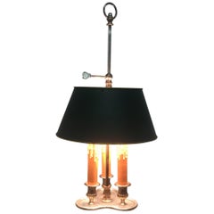 Signed Silvered Bouillotte Table Lamp, France, circa 1940s
