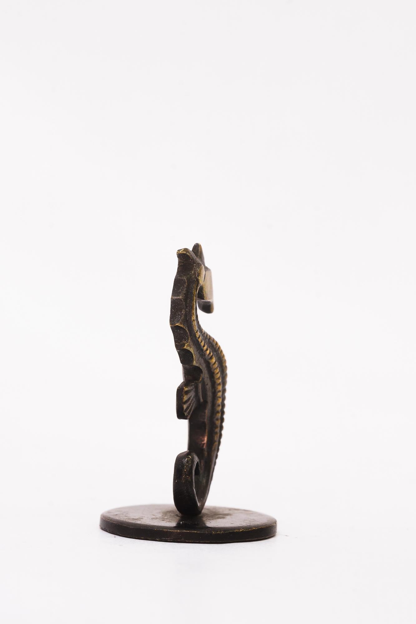 Signed small Seahorse Figurine by Richard Rohac, circa 1950s 
Original condition