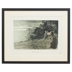 Vintage Signed Snaffles Fox Hunting/ WWII Military Print, Pass Friend
