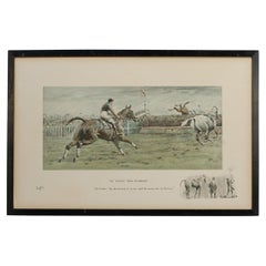 Antique Signed Snaffles Grand National Print, Worst View in Europe