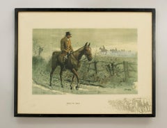 Signed Snaffles WW I Military Print, Fox Hunting Print, Tally-Ho Back