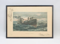 Gravure navale de la Première Guerre mondiale signée Snaffles. Gentlemen Unafraid.