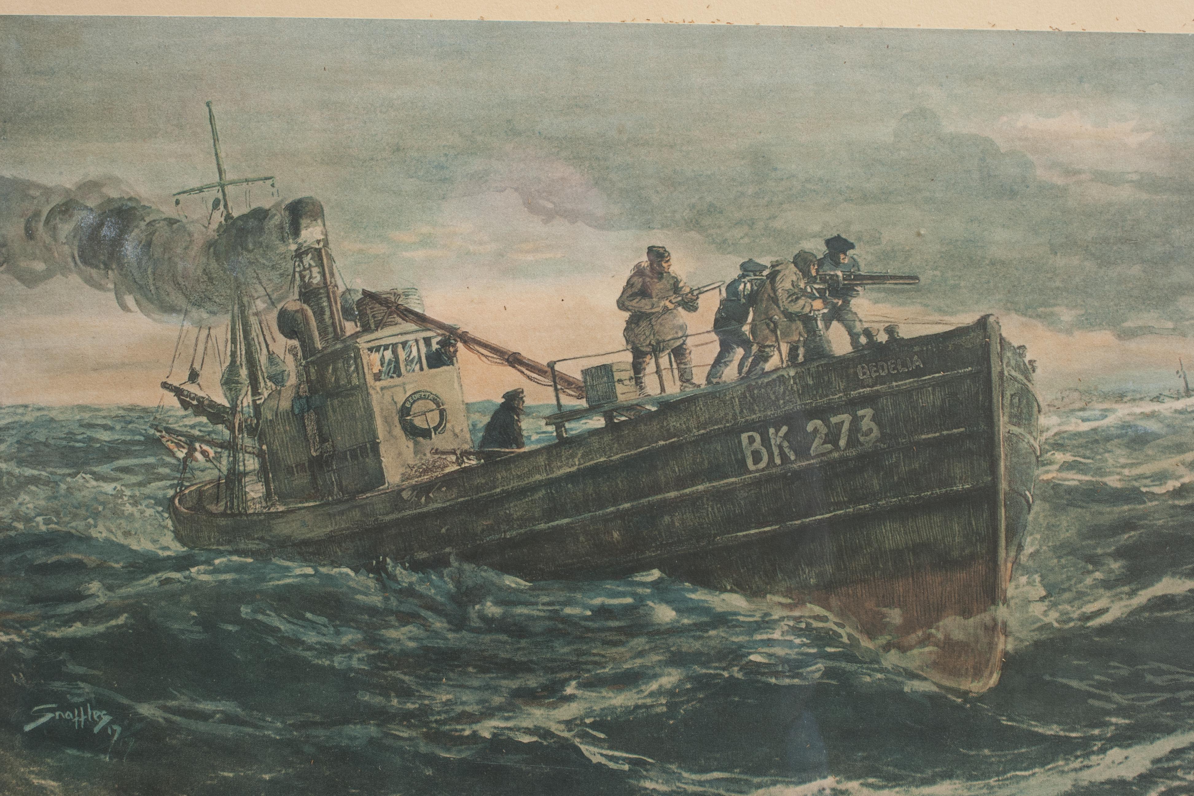 XX secolo Stampa navale firmata Snaffles WW I. Signori senza paura. in vendita
