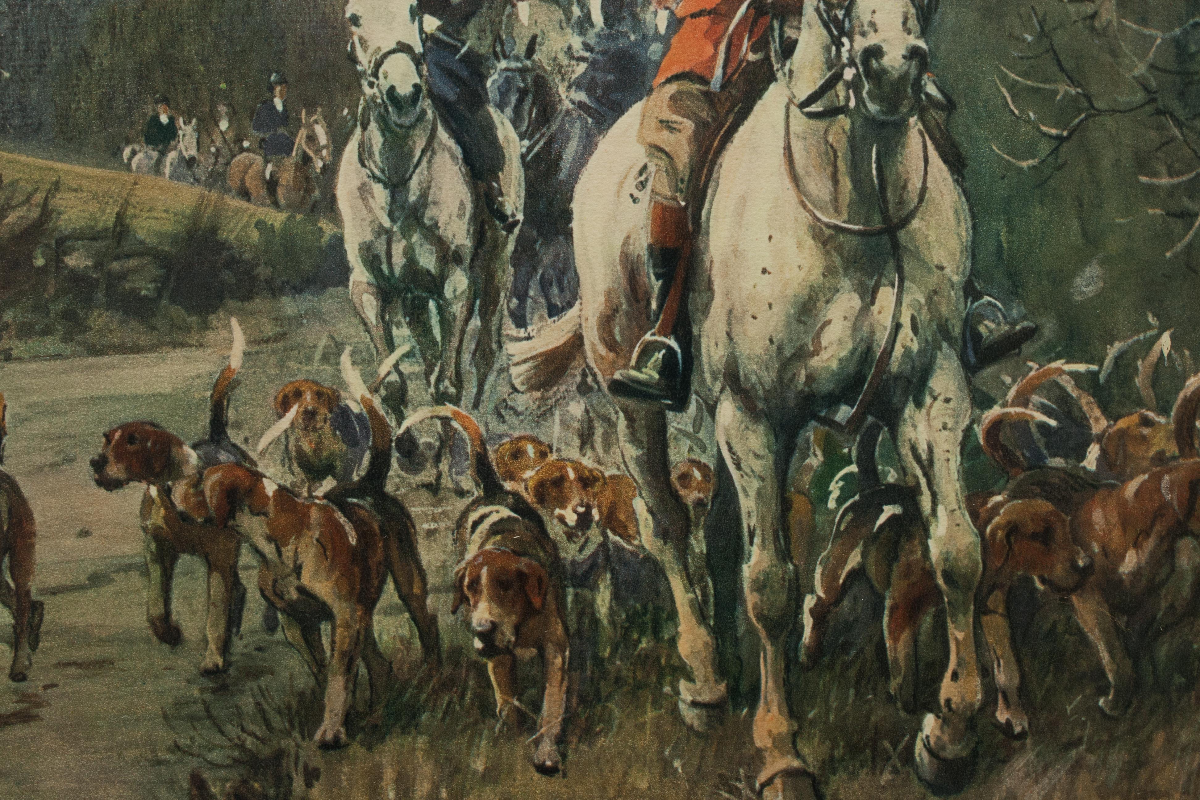 Signed Snaffles WW II Military Print, Fox Hunting Print, The Season, 1939-40 3
