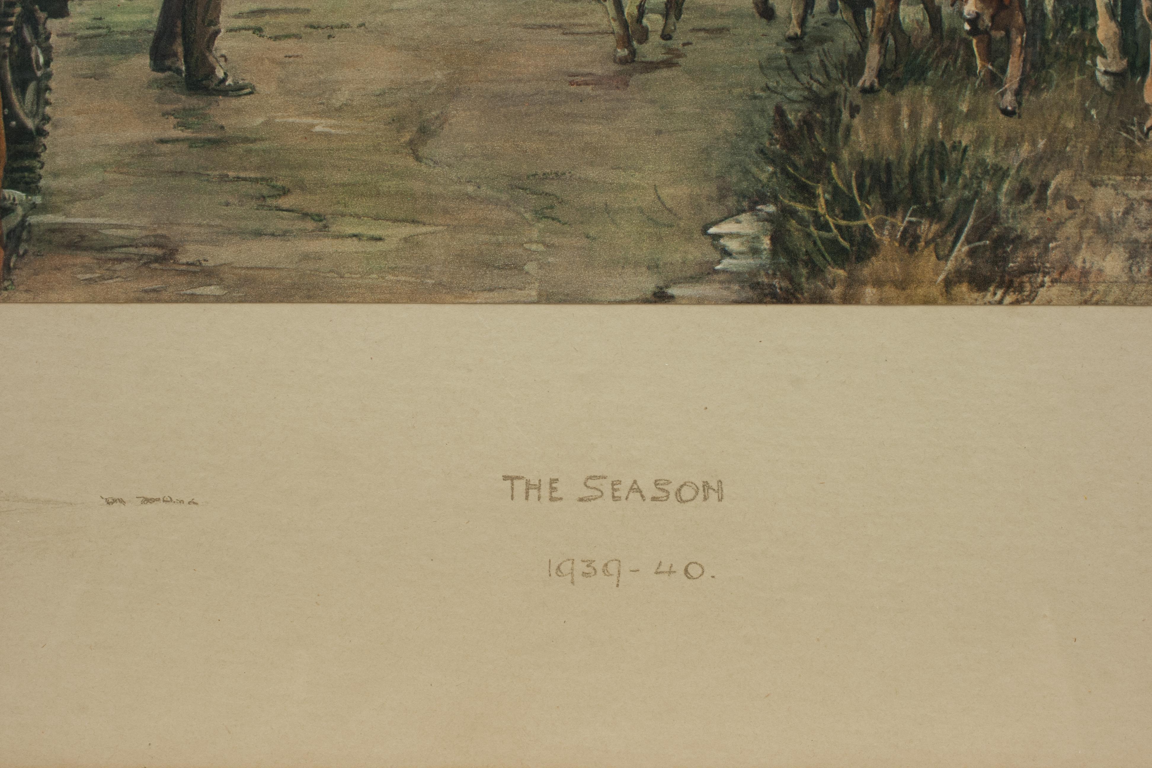 Paper Signed Snaffles WW II Military Print, Fox Hunting Print, The Season, 1939-40