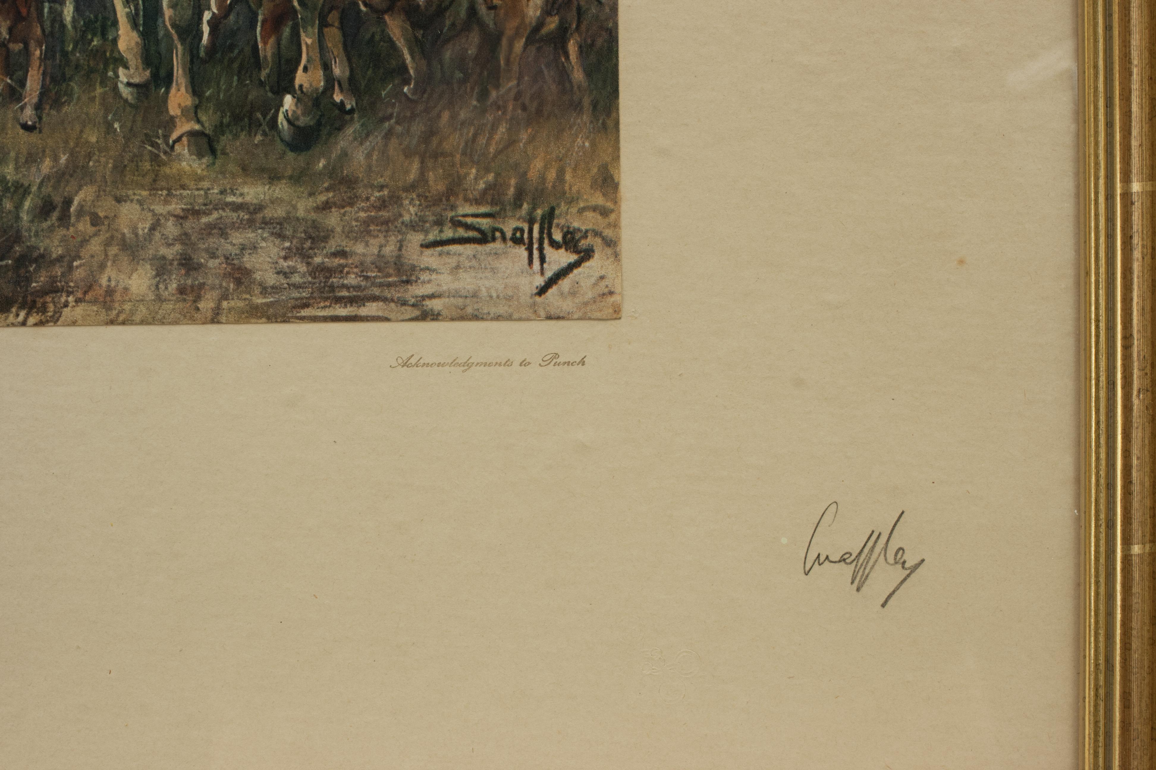 Signed Snaffles WW II Military Print, Fox Hunting Print, The Season, 1939-40 2