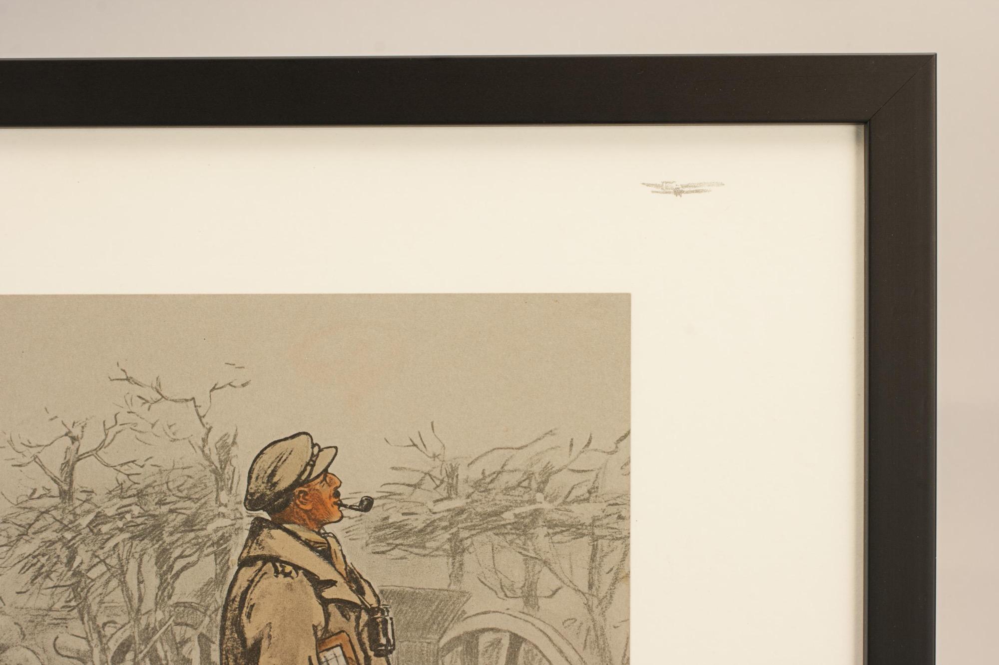 British Signed Snaffles WWI Military Print, The Gunner For Sale
