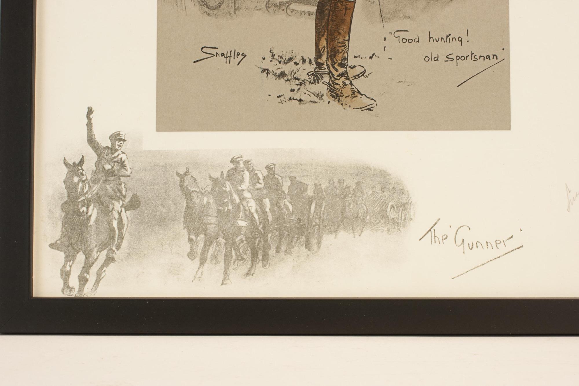 Papier Impression militaire signée Snaffles WWI, L'artilleur en vente