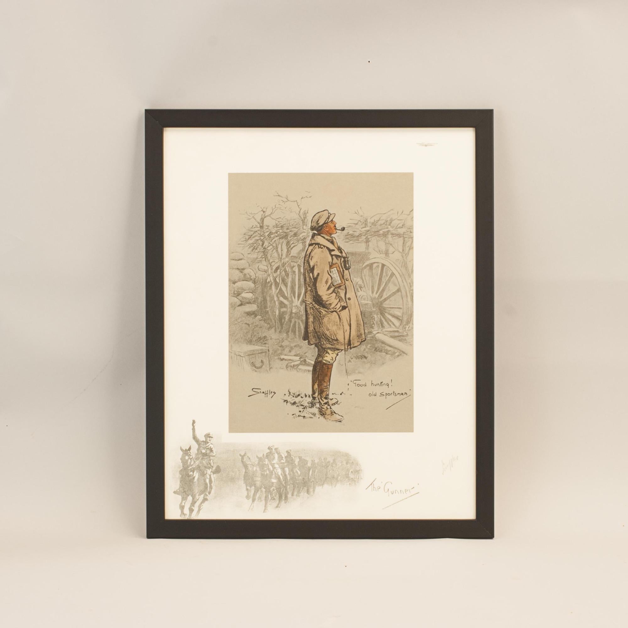 Signed Snaffles WWI Military Print, The Gunner For Sale 2