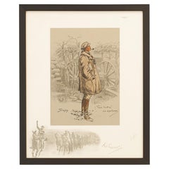 Used Signed Snaffles WWI Military Print, The Gunner